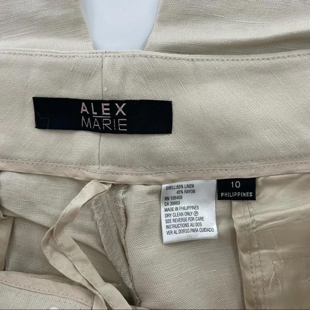 Alex Marie khaki linen mix Bermuda shorts size 10